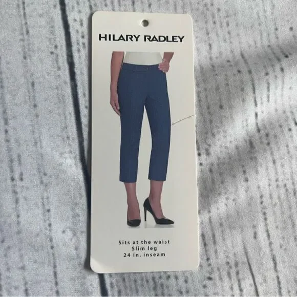 Hilary Radley Blue Slim Capri Pants Size 8  NWT! - Picture 6 of 7
